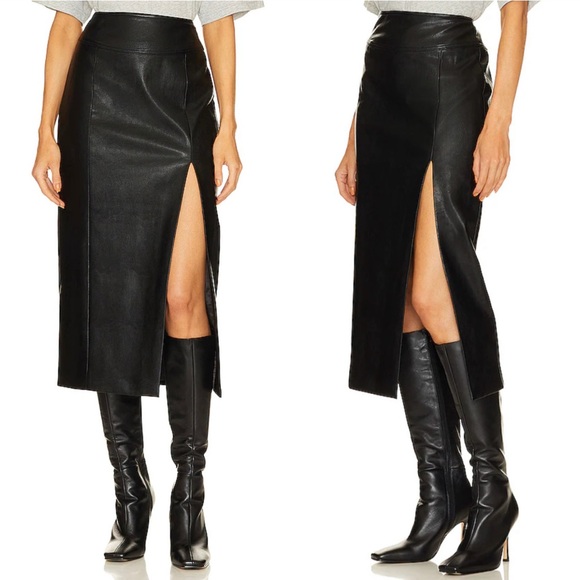 bardot dante faux leather midi skirt - Picture 1 of 11